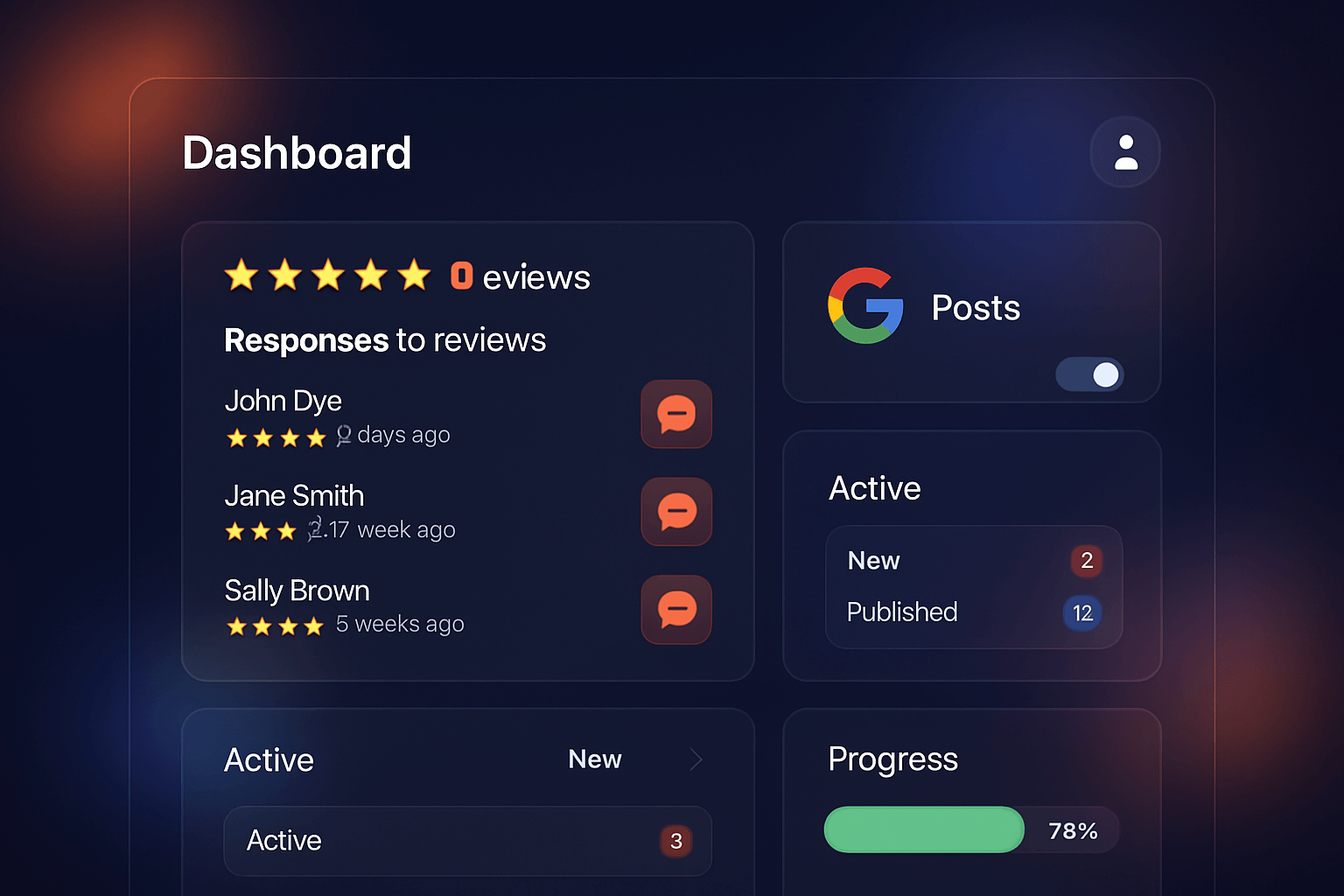 Interface dashboard GPT-4 service client GMB Club en style glassmorphism