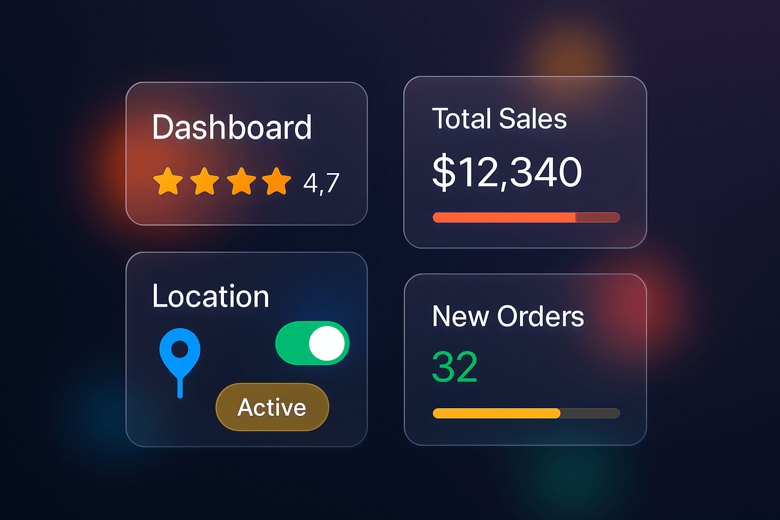 Dashboard GMB Club en glassmorphism montrant avis consommateurs